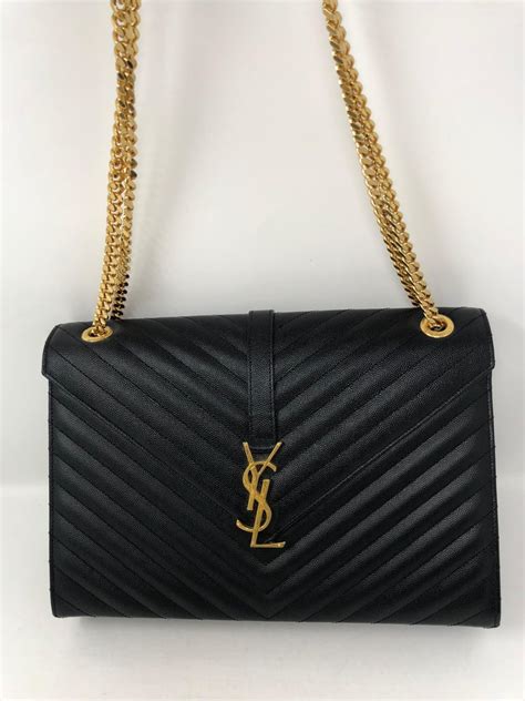 ysl black bag with gold chain|ysl black bag hardware.